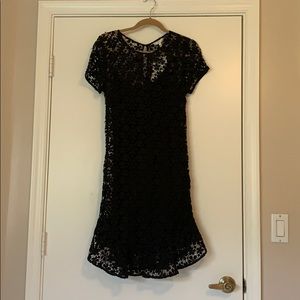 Black lace Joie below the knee dress peplum dress